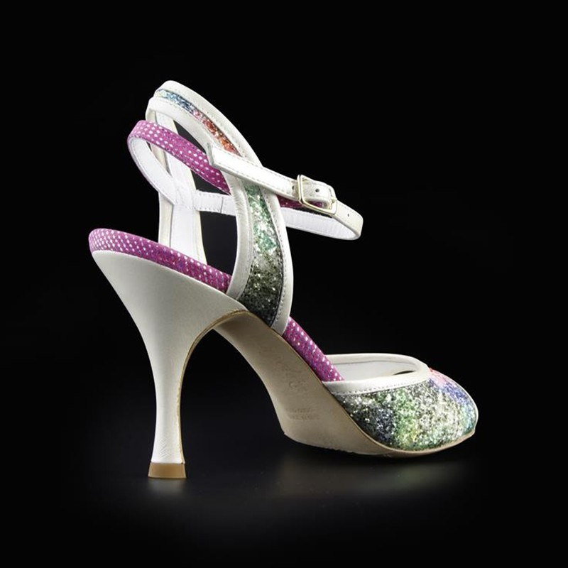 A2 Glittery Flowers heel 9 cm
