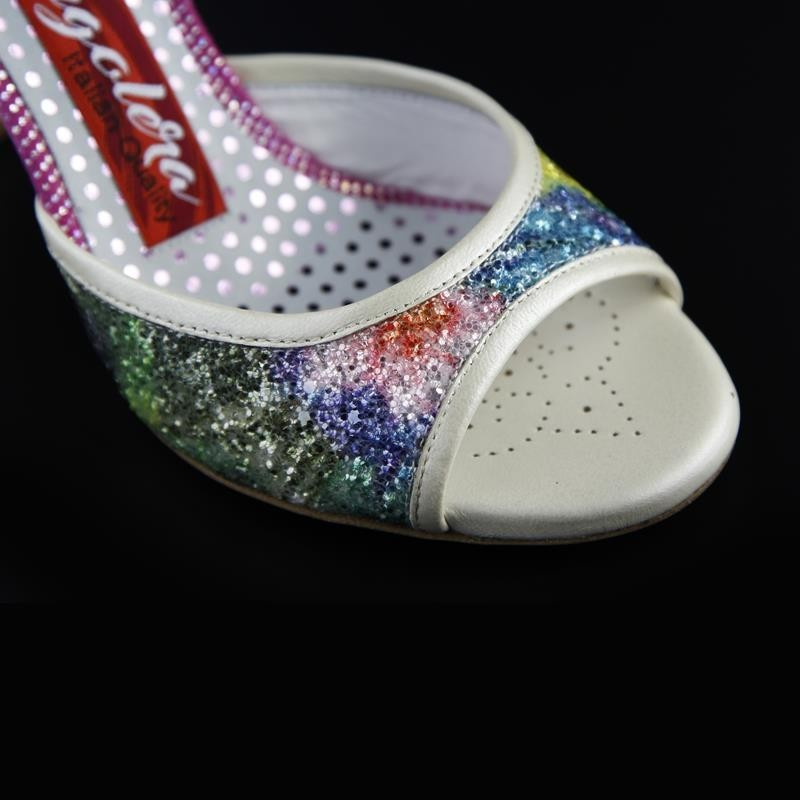 A2 Glittery Flowers heel 9 cm