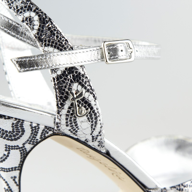 A21 Argento Mosaico Tacco 8 cm