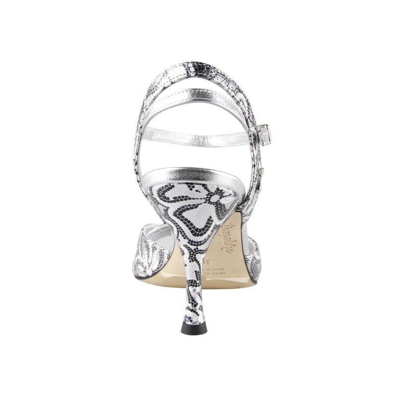 A21 Argento Mosaico Tacco 8 cm