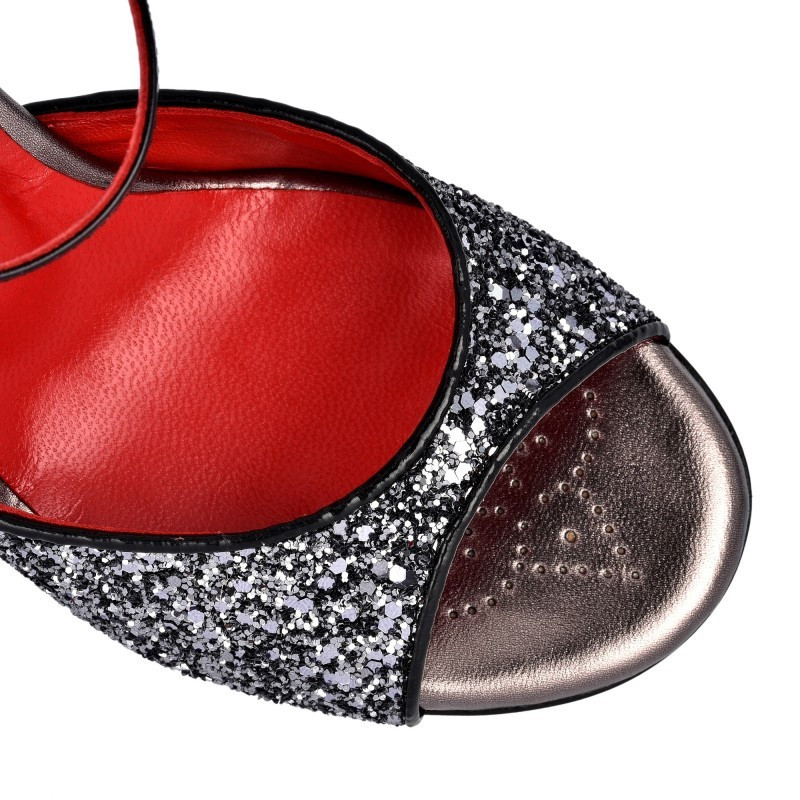 A2B Glitter Canna di Fucile Tacco 9 cm con Piccolo Difetto