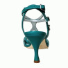 A11Bis Verde Smeraldo Tacco 7 cm Suola Cuoio Calzata Regolare