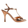Scarpa da tango donna in stampa pitoncino color rame  | Tangolera Shoes