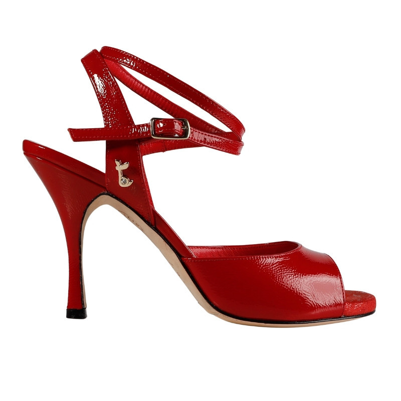 Scarpa da tango donna in vernice color rosso  | Tangolera Shoes
