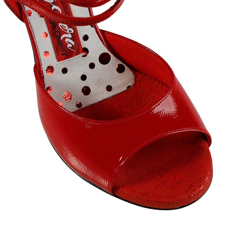 Scarpa da tango donna in vernice color rosso  | Tangolera Shoes