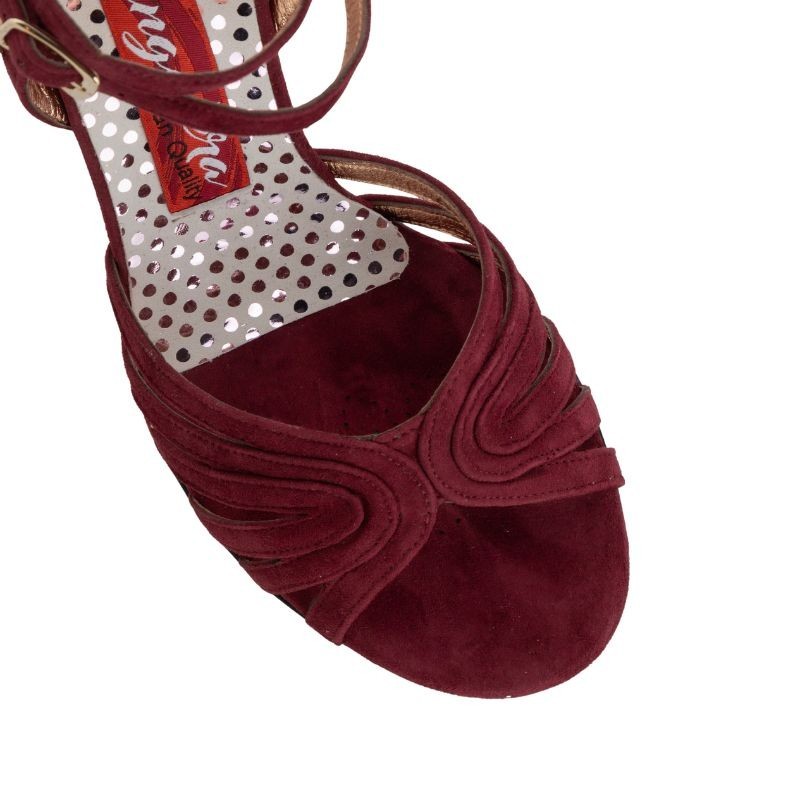 Tangolera A33 Bordeaux – Suede Tango Shoe with 7 cm Heel