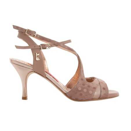 A4 Beige Pois Heel 7 cm