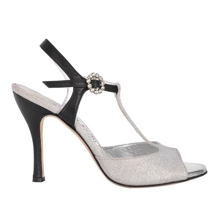 N11B Argento Tacco 9 cm – Scarpe da Tango Necesita Italian Tango Shoes