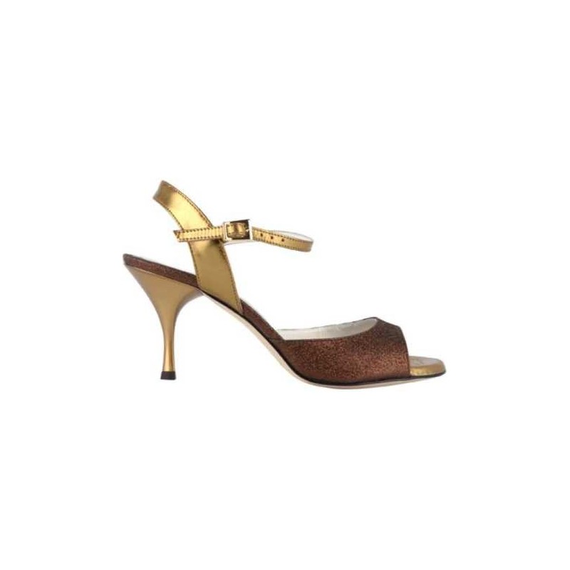 Scarpa da tango donna in Gliter bronzo  | Tangolera Shoes
