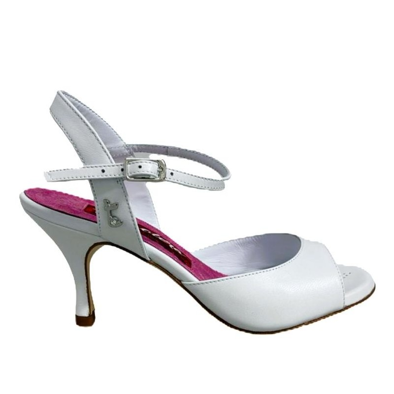 Scarpa da tango donna A1 Total White Tacco 7 cm  | Tangolera Shoes