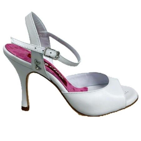 Scarpa da tango donna A1 Total White Tacco 9 cm  | Tangolera Shoes