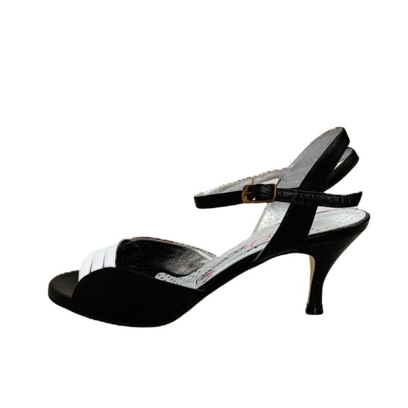 CAMPIONE NECESITA Bianco Nero Tacco 6 cm – Scarpe da Tango Necesita Italian Tango Shoes