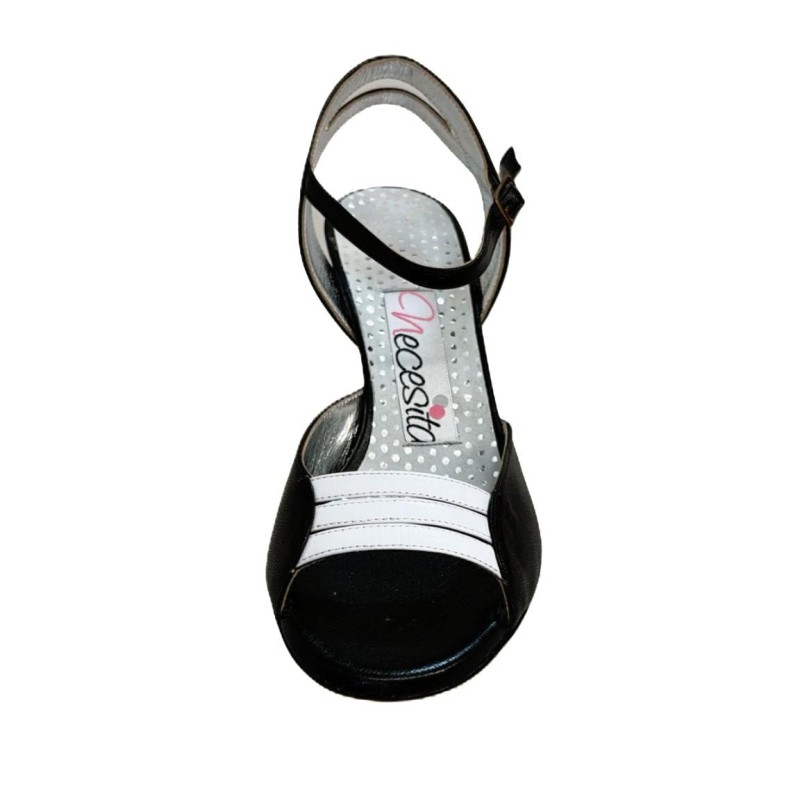 CAMPIONE NECESITA Bianco Nero Tacco 6 cm – Scarpe da Tango Necesita Italian Tango Shoes