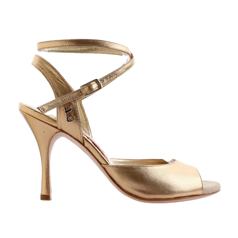 Women's tango shoes  A1CL Oro Laminato Heel 9 cm WITH A SMALL DEFECT | Tangolera Shoes