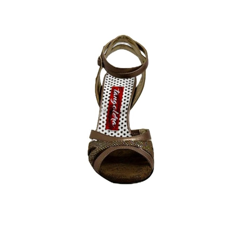 Scarpa da tango donna A32CL Bronzo Tacco 9 cm CAMPIONE | Tangolera Shoes