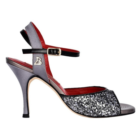A2B Glitter Canna di Fucile Tacco 9 cm con Piccolo Difetto