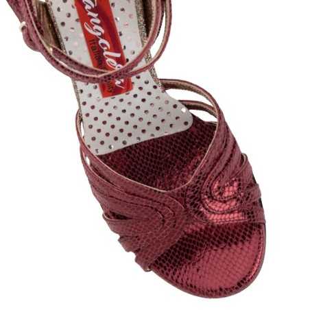 Scarpa da tango donna in colore  Bordeaux  A33CL Bordeaux Pitoncino Tacco 7 cm | Tangolera Shoes