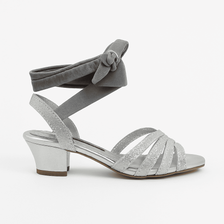 Scarpa da tango donna in stampa pitoncino color argento | Tangolera Shoes