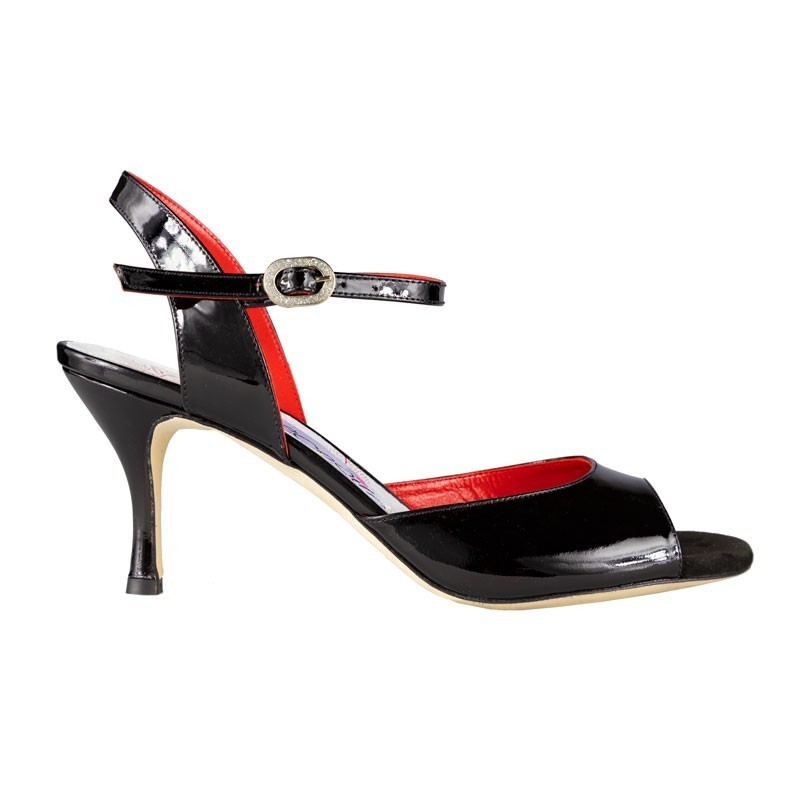 N1 paseo charol negro Tacco 7 cm