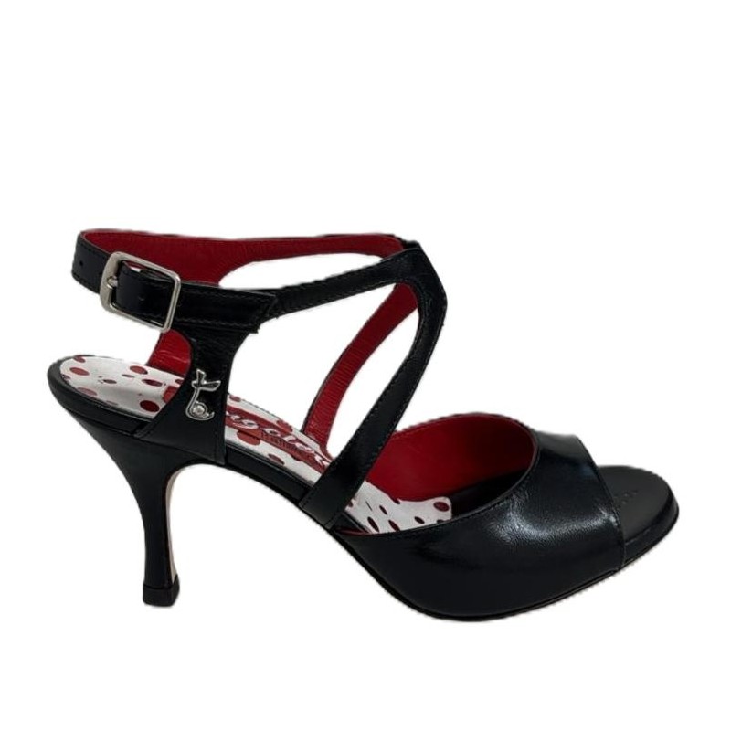 Scarpa da tango donna A25 Total Black Tacco 7 cm | Tangolera Shoes