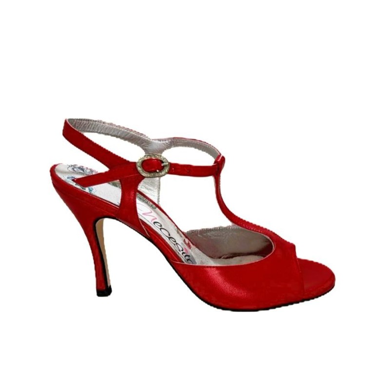 N11B Nappa rossa Glitter Tacco 9 cm CAMPIONE – Scarpe da Tango Necesita Italian Tango Shoes